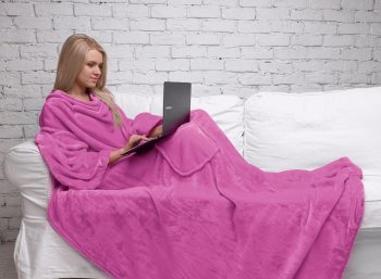 Плед с рукавами Павлина 200х150см микрофибра полутороспальный