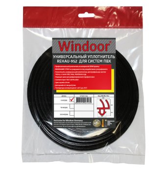 Уплотнитель Windoor 8х6 мм 6м черный