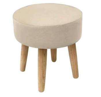 Пуф Моно ванильный, форма круг 36х36х36 см