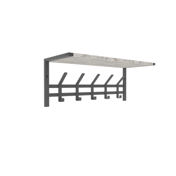 Вешалка настенная Торонто21 5 крючков с полкой цвет графит