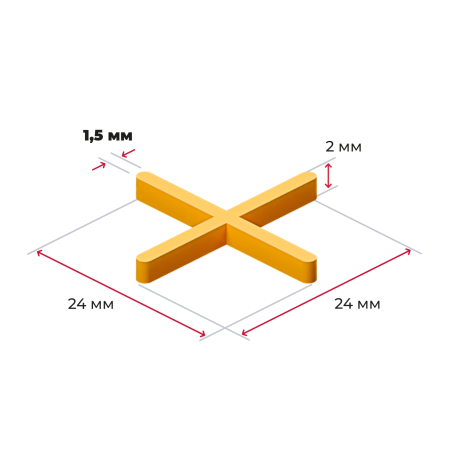Крестики для кафеля 1,5мм Акор 100шт Крестики для кафеля 1,5мм Акор 100шт