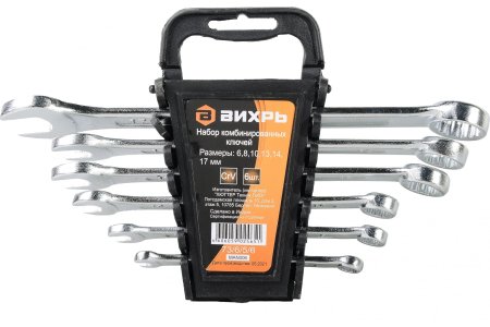 Набор ключей комбинированных Вихрь 6x17мм 6шт