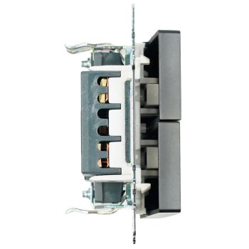 Выключатель встраиваемый STEKKER Катрин 2 кл. черный, без подсветки, арт. GLS10-7104-05