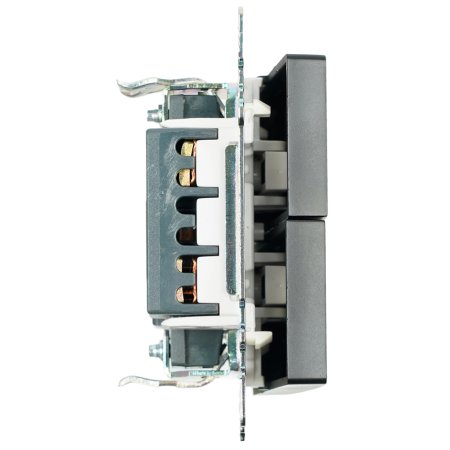 Выключатель встраиваемый STEKKER Катрин 2 кл. черный, без подсветки, арт. GLS10-7104-05