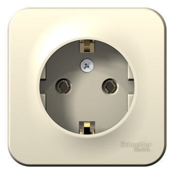 Розетка силовая одноместная накладная Schneider Electric Blanca с заземлением, цвет молочный, арт. BLNRA010112