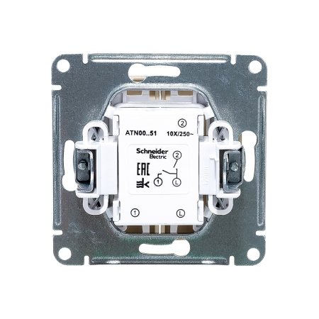 Выключатель встраиваемый Schneider Electric AtlasDesign 2 кл. шампань, без подсветки, арт. ATN000551
