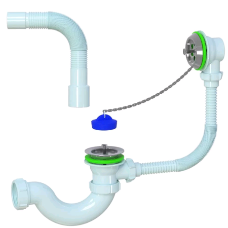 Сифон Akvater для ванны 1 1/2" 40 мм 800 мм с переливом