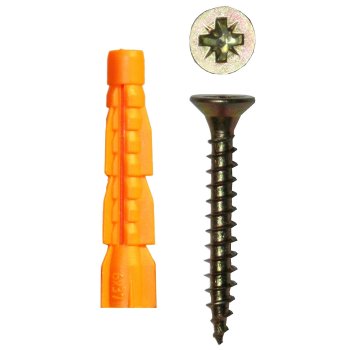 Саморез универсальный с дюбелем 6х37мм 4х50 мм желтопассированный 16шт