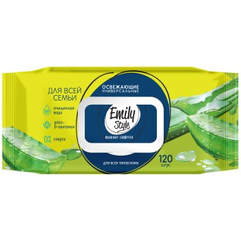 Салфетки влажные Emily Style универсальные 120шт