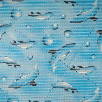 Коврик рулонный для ванной 130см Дельфины голубой Villina