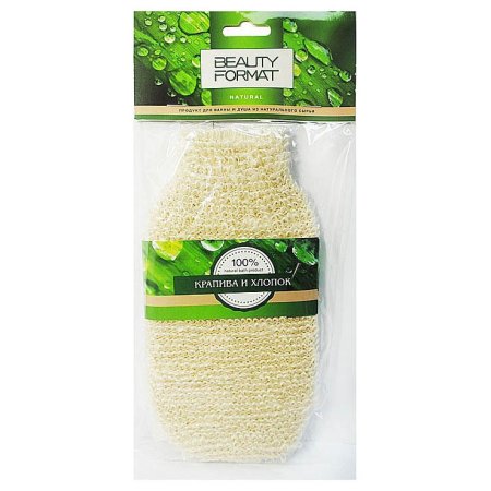 Мочалка варежка Крапива и хлопок BEAUTY STYLE