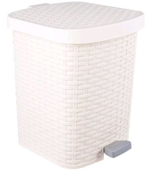 Контейнер для мусора пластик с вкладышем 12л цвет молочный