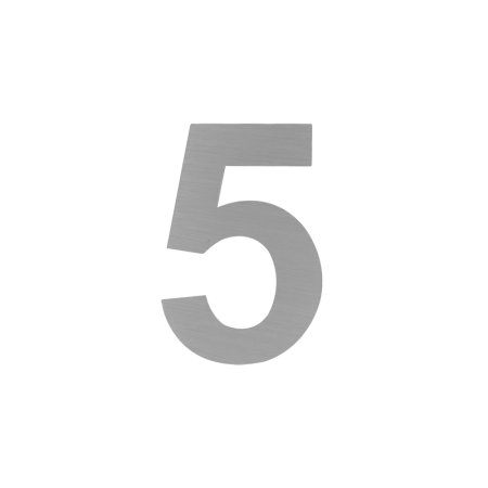 Цифра дверная №5 сатинированный хром пластик