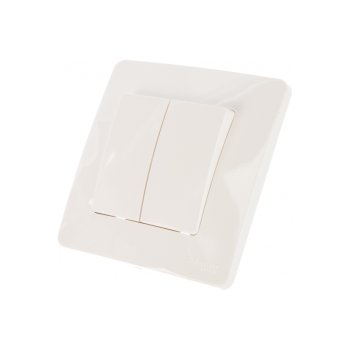 Выключатель встраиваемый Schneider Electric Blanca 2 кл. молочный, без подсветки, арт. BLNVS010502