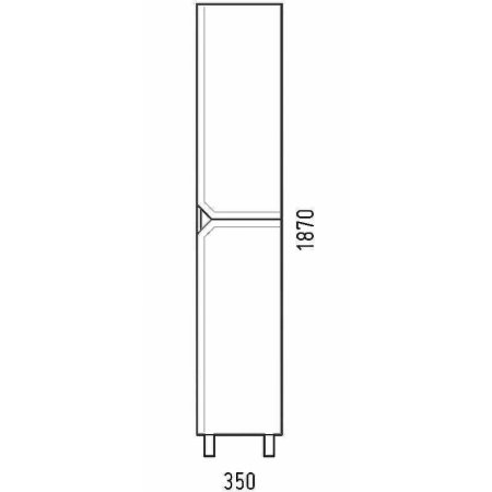 Пенал напольный Сириус 187х35х29см белый