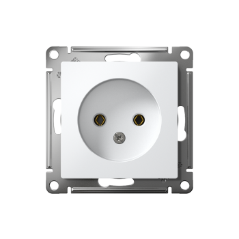 Розетка силовая одноместная встраиваемая Schneider Electric AtlasDesign без заземления, цвет белый, арт. ATN000141