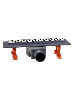 Трап линейный угловой 400х63х50мм серый