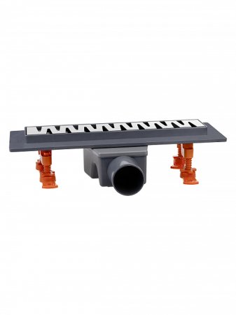 Трап линейный угловой 400х63х50мм серый