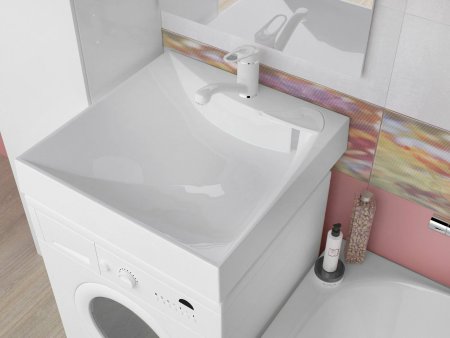 Раковина Marko Твистер литьевой мрамор 600мм квадратная цвет белый