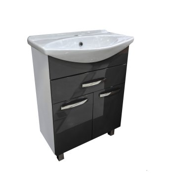 Тумба напольная Азур 85х65х42см цвет белый/графит