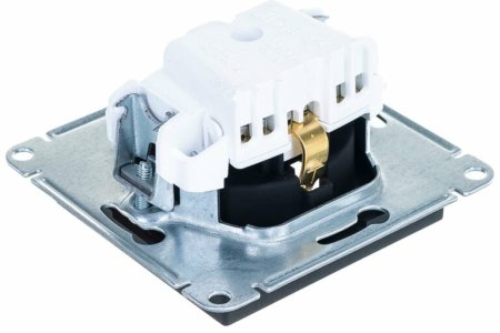 Розетка силовая одноместная встраиваемая Schneider Electric AtlasDesign с заземлением, цвет карбон, арт. ATN001043