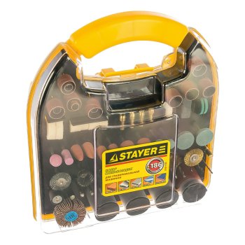 Набор мини насадок для гравера STAYER 29900-H186 186 шт