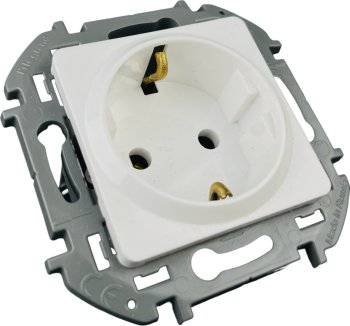 Розетка силовая одноместная встраиваемая Legrand Inspiria с заземлением, цвет белый, арт. 673720