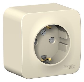 Розетка силовая одноместная накладная Schneider Electric Blanca с заземлением, цвет молочный, арт. BLNRA011112