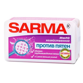 Мыло хозяйственное Sarma 140г Против пятен 1шт.