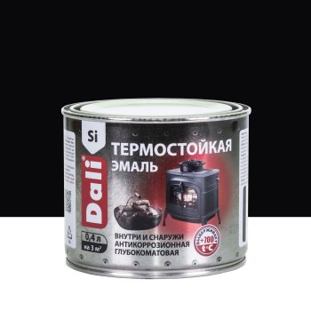 Эмаль Dali термостойкая черная 0,4 л матовая