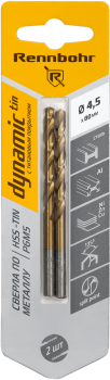 Сверло по металлу RENNBOHR 667045 4,5 мм 80 мм 2 шт