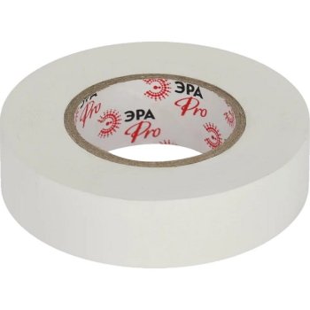 Изолента ПВХ ЭРА 19мм х 20м белая