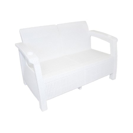 Диван садовый Ротанг 127х70х79см белый