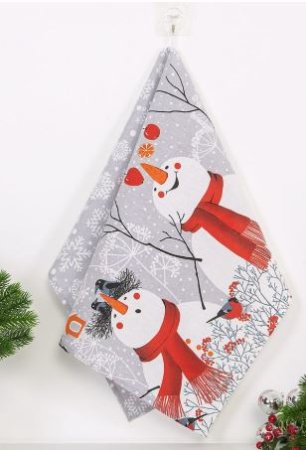 Полотенце Снеговики 70х50 см 1шт микс Полотенце Снеговики 70х50 см 1шт микс