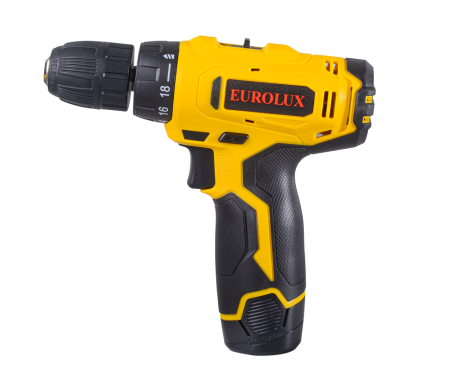 Дрель-шуруповерт аккумуляторная Eurolux ДА-12/2 Li-lon 12В 2x1,5Ач 13Нм