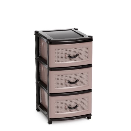 Комод пластик Альтернатива 3 секции коричневый