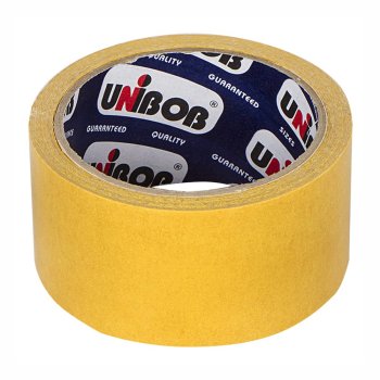Лента двусторонняя UNIBOB 50 мм x 25м на тканевой основе белый