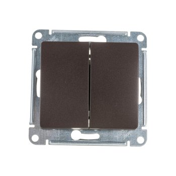 Выключатель встраиваемый Schneider Electric Glossa 2 кл. шоколад, без подсветки, арт. GSL000851