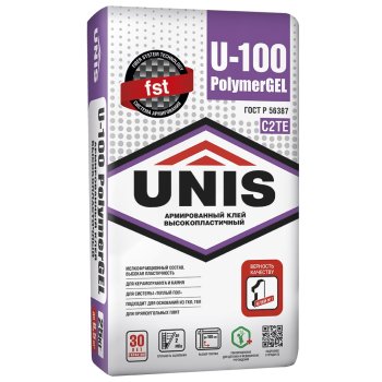 Клей для керамогранита U100 PolymerGEL Юнис 25 кг