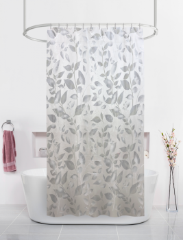 Штора для ванной  СтарЭкспо Серебряный иней 178х183см полиэстер цвет серый