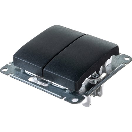 Выключатель встраиваемый Schneider Electric Glossa 2 кл. антрацит, без подсветки, арт. GSL000751