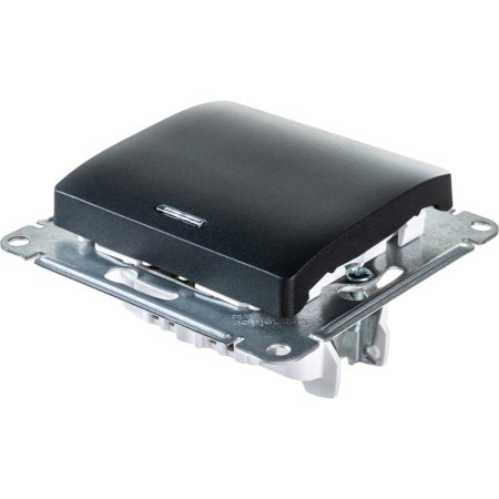 Выключатель встраиваемый Schneider Electric Glossa 1 кл. антрацит, с подсветкой, арт. GSL000713