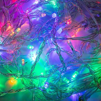 Гирлянда для дома бахрома 0,5/0,7х2,5м мультиколор 80 LED ламп прозрачный провод