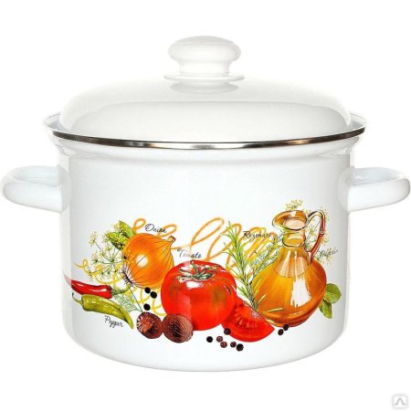 Кастрюля Итальянская кухня 4,5л эмалированная сталь
