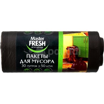 Пакеты для мусора Master Fresh обычные 30л 50шт 7мкм