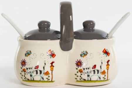 Набор для специй Полосатый кот керамика 1шт