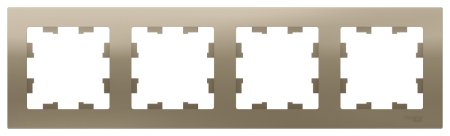 Рамка Schneider Electric AtlasDesign 4 поста, цвет шампань, арт. ATN000504