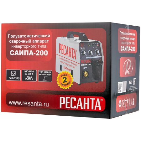 Сварочный полуавтомат инверторный РЕСАНТА САИПА-200 200А