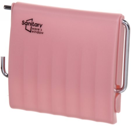 Держатель для туалетной бумаги настенный розовый Сиена с крышкой