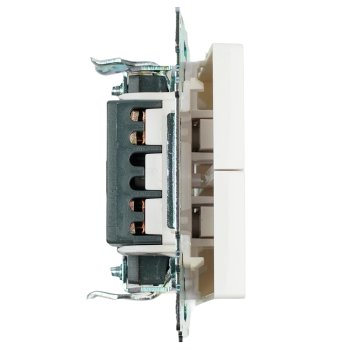 Выключатель встраиваемый STEKKER Катрин 2 кл. белый, без подсветки, арт. GLS10-7104-01